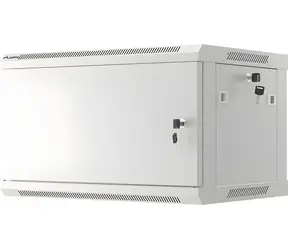 Lanberg WF01-6406-00S sivá / Nástenný rozvádzač 19" / 6U / 600×450 mm / kovové dvere / flat pack