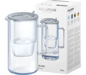 AQUAPHOR Glass 2,5 l šedá + 1x filter / Filtračná kanvica / filter: Maxfor PLUS Mg