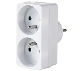 Nedis sieťový rozbočovač 2x zásuvka typu E biely / Rozbočovač / 250 V AC / 16 A / 3500 W