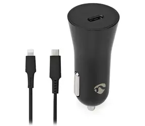 Nedis Nabíjačka do auta 20W USB-C čierna / Nabíjačka do auta / 12-24 V DC / 3 A / kábel 1 m