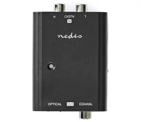 Nedis prevodník analógového audia na digitálny čierny / Audio prevodník / 2x RCA - RCA + Toslink