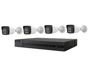 HiLook Kit NVR-104MH-C/4P(D) + 4X IPC-B140HA-LU / IP kamerový set / 4 Mpix / SMART Hybrid Light / PoE / IP67