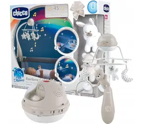 Chicco First Dreams Rainbow Kolotoč 3v1 béžová / diaľkové ovládanie / napájanie 3x AA