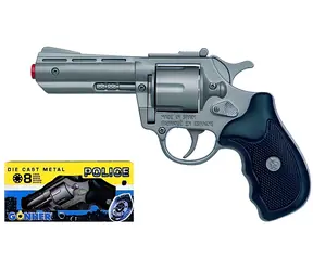 GONHER Revolver policajný kovový / Hračka na kapsule / 8 nábojov