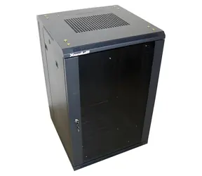 Xtendlan 18U/800x1000 čierna / Stojanový rozvádzač / 19" / sklenené dvere / plný chrbát