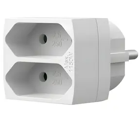Nedis biely zásuvkový rozbočovač / Rozbočovač / 2x zásuvka typ C / 250 V AC / 2,5 A / 1100 W