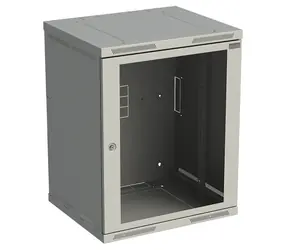 Solarix SENSA-15U-65-11-G / Rozvádzač nástenný / 15U / 500 mm / dvere sklo / šedá RAL 7035