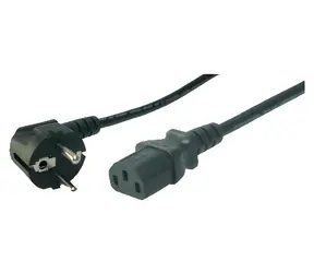 LogiLink napájací kábel CEE7/7-C13 90° čierna / Napájací kábel / 3 m / 250 V / 10/16 A