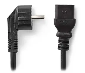 Nedis napájací kábel IEC-320-C19 - Schuko uhlová 2m čierna / Napájací kábel / 230 V / 16 A
