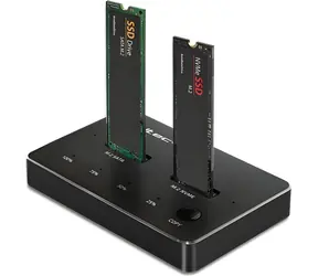 Qoltec Dokovacia stanica pre 2x SSD M.2 NVMe/SATA / Dokovacia stanica / USB-C / DUAL 2x2TB