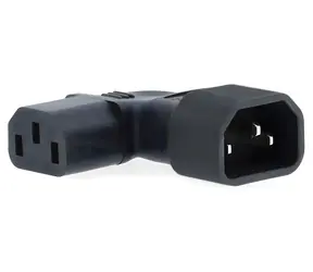 Nedis napájací adaptér IEC-320 C14-C13 čierna / Napájací adaptér / Uhlový ľavý / Vidlica C14 - zásuvka C13