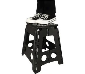 KIK Skladacia stolička čierna / Stolička / výška 39,5 cm / nosnosť 150 kg