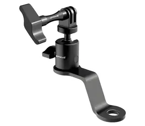 Puluz PU1056B čierna / Držiak na zrkadlo motocykla / pre športové kamery GoPro, DJI, Insta360 / nosnosť 2 kg