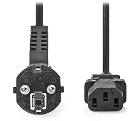 Nedis napájací kábel IEC-320-C13 - Schuko uhlová zástrčka čierna / Napájací kábel / 230V / 10A / 3 m