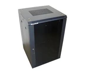 Xtendlan 18U/600x600 stojanový čierna / 19" rozvádzač / sklenené dvere / plný chrbát