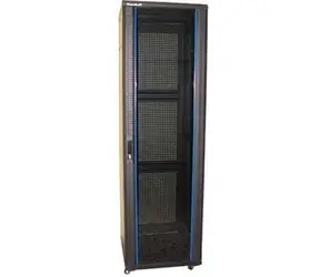 Xtendlan 42U/600x1000 čierna / Stojanový rozvádzač / sklenené dvere / perforovaný chrbát
