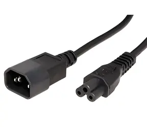 OEM napájací kábel IEC320/C14 - C5 (trojlístok) čierny / Napájací kábel / 1,8 m