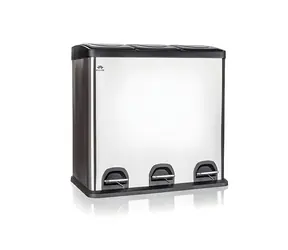 BRILANZ Kôš na triedený odpad Savery / 60 l (3 x 20 l) / nerezová oceľ