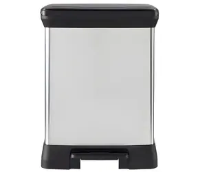 Curver Deco Bin Duo strieborný / Odpadkový kôš / 10 + 18 l / dve priehradky