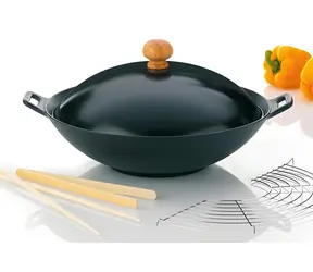 KELA Wok panvica liatinová 36 cm / Wok / Liatina / 5 ks príslušenstvo
