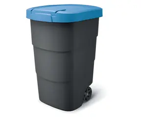 Prosperplast Popolnice Wheeler 95 l antracit, modré veko / Plast / V 76,2 × Š 49,6 cm