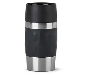 Emsa TRAVEL MUG Compact čierna / Termohrnček / nerezová oceľ / 0,3 l