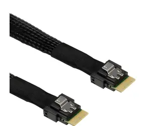 Inter-tech MiniSAS SFF-8654-4i čierna 0,7 m / Kábel / SlimSAS SFF-8654 4i / PCIe 4.0, SAS 3, SATA, 24 Gb/s