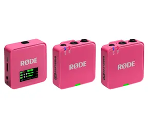 Rode Wireless GO Gen 3 ružová (WIGOGEN3PIN) / Bezdrôtový mikrofónny systém / 2x vysielač a 1x prijímač / 3.5mm jack