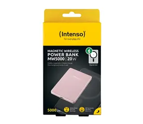 INTENSO MW5000 ružová / Powerbanka / bezdrôtová / MagSafe / 5000 mAh / USB-C PD 20W