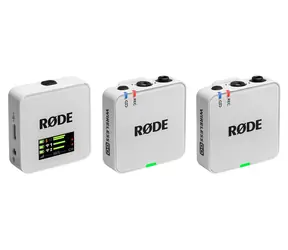 Rode Wireless GO Gen 3 biela / Bezdrôtový mikrofónny systém / 2x vysielač a 1x prijímač / 3.5mm jack / USB-C