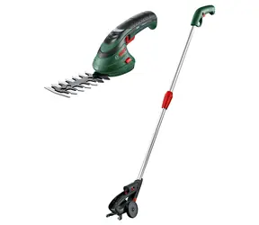 BOSCH Isio 3 SET / Aku nožnice na trávu s rukoväťou / 3,6 V / 1,5 Ah / 50 min prevádzky