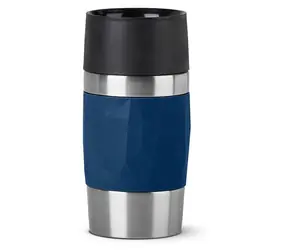 Emsa Termohrnček TRAVEL MUG Compact tmavo modrá / 300 ml / nerezová oceľ + silikón / teplo 3 h / chlad 6 h