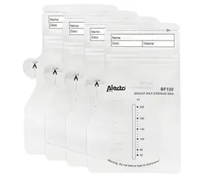 Alecto BF100 / Vrecká na materské mlieko / 220 ml / 100 ks / bez BPA