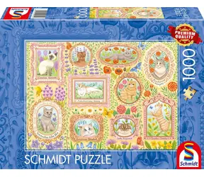Schmidt Puzzle Ušľachtilé mačky v kvetoch / 1000 dielikov / od 12 rokov