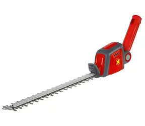 WOLF-Garten HT 40 eM červená/sivá / Aku nožnice na živý plot / 18V / Dĺžka noža 40 cm / Otočná hlava 90° / Bez rukoväte