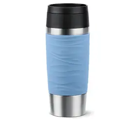 Emsa TRAVEL MUG Waves svetlo modrá / Cestovný termohrnček / 0,36 l / nerezová oceľ