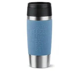 Emsa Travel Mug Classic 0,36 l modrá / Termohrnček / nerezová oceľ / silikónová manžeta