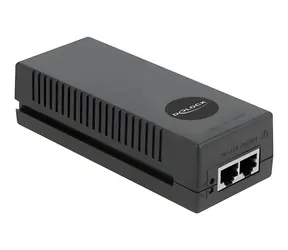 DeLock 10G PoE+ injektor 802.3at čierna / Injektor / 30 W / RJ45