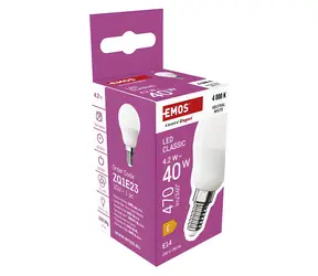 Emos LED žiarovka Mini Globe E14 4,2W / Žiarovka / náhrada za 40W / neutrálna biela 4000K / 470 lm / 30000h
