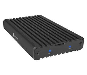 Icy Box IB-2817M-C32 čierna / Externý box pre 2x M.2 NVMe / USB-C 3.2 Gen 2x2 / PCIe Gen3x2