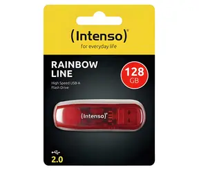 INTENSO Rainbow Line 128GB červená / Flash disk / USB 2.0 / čítanie 32 MB/s / zápis 6,5 MB/s