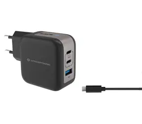 Conceptronic ALTHEA17B USB nabíjací adaptér čierna / 1x USB-A / 2x USB-C / 67 W / GaN / PD