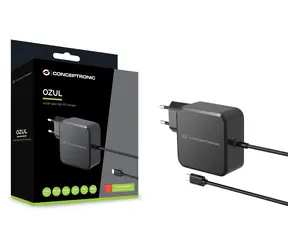 Conceptronic OZUL05BE čierna / USB-C nabíjací adaptér / 100 W / USB-PD / kábel 1,8 m