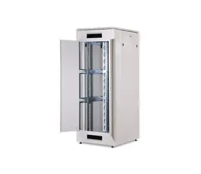 Digitus Unique 42U šedá / Stojanový rozvádzač / 19" / 800x1000mm / nosnosť 800kg / sklenené dvere