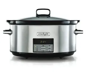 Crockpot CSC063X čierna / strieborná / Pomalý hrniec / 7,5 l / keramická misa / 320 W / časovač 20 h