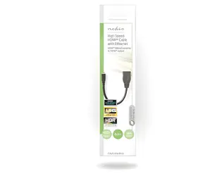 Nedis Micro HDMI 0,2 m čierna / Kábel HDMI / Micro HDMI - HDMI / 4K 30Hz / 10,2 Gbps / Ethernet