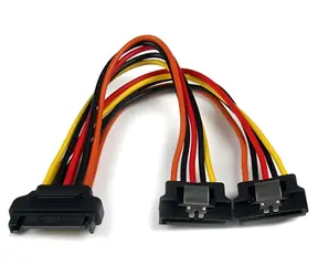 StarTech SATA napájací Y rozdvojka čierna / Rozdvojka / SATA 15-pin - 2x SATA 15-pin / 0,15 m
