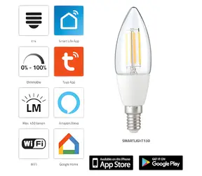 Alecto SMARTLIGHT130 / Múdra LED žiarovka / E14 / Wi-Fi / 1800-3000K / 5W / stmievateľná