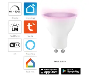 Alecto SMARTLIGHT40 / Chytrá LED žiarovka / E27 / Wi-Fi / RGB / 2000-4000K / 5W / stmievateľná