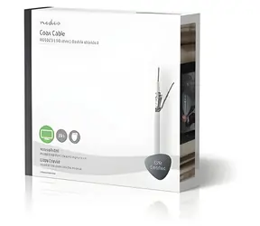 Nedis Koaxiálny kábel na cievke RG58C/U 50 Ohm / Dvojité tienenie / ECA / 25 m / PVC / Biela / Darčekový box